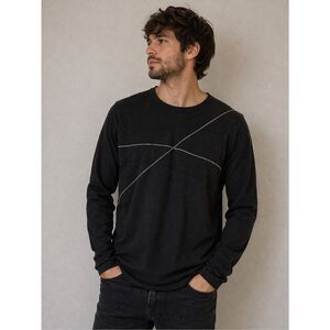 Lime 1982 Black Long Sleeve Shirt Mens Size S Cotton Minimalist Design Casual